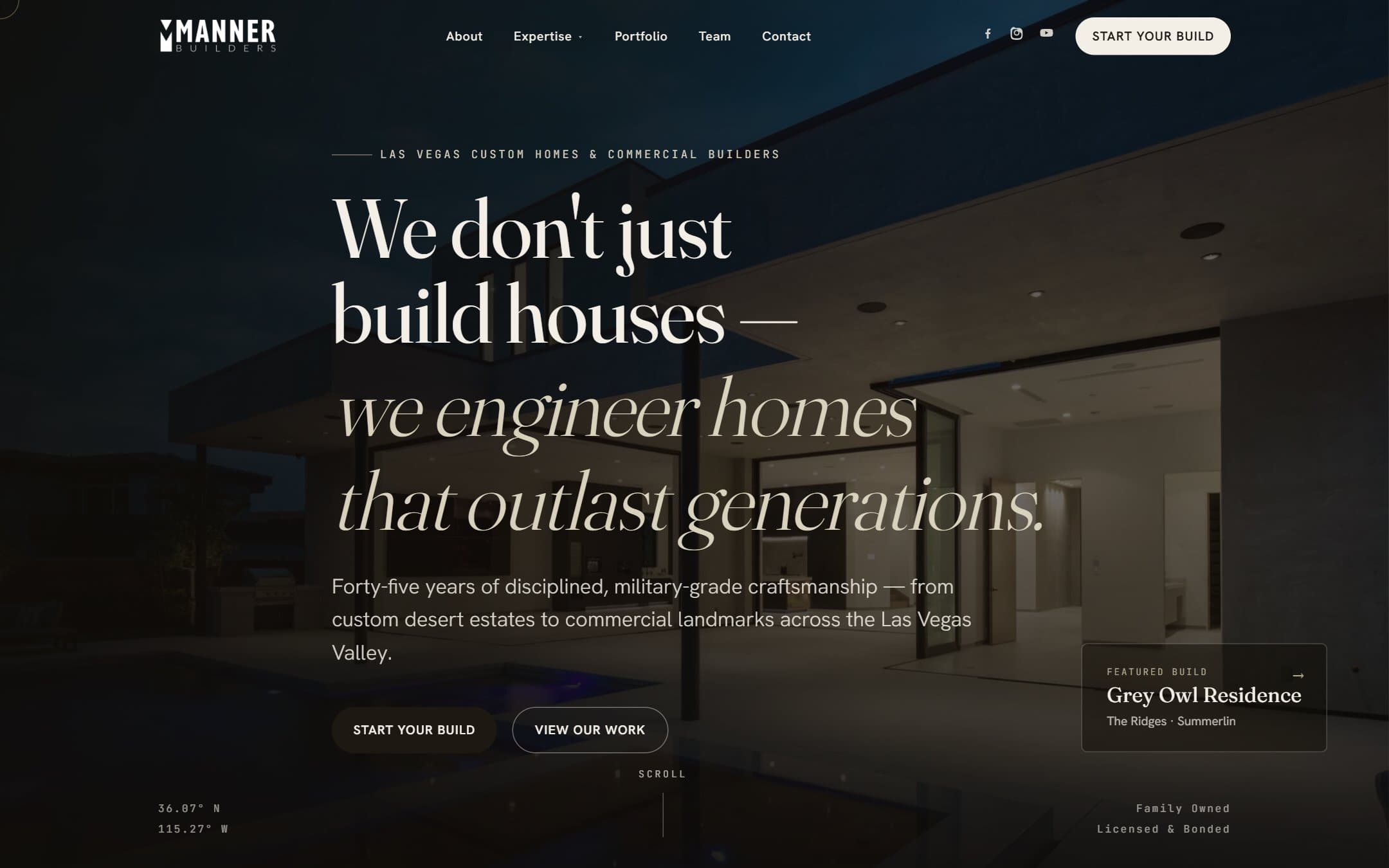 Manner Builders website preview